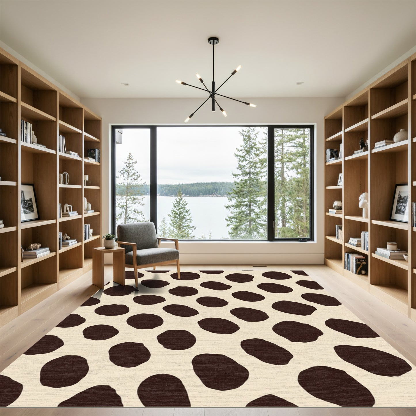 Brown Speckle Spot Pattern Rug