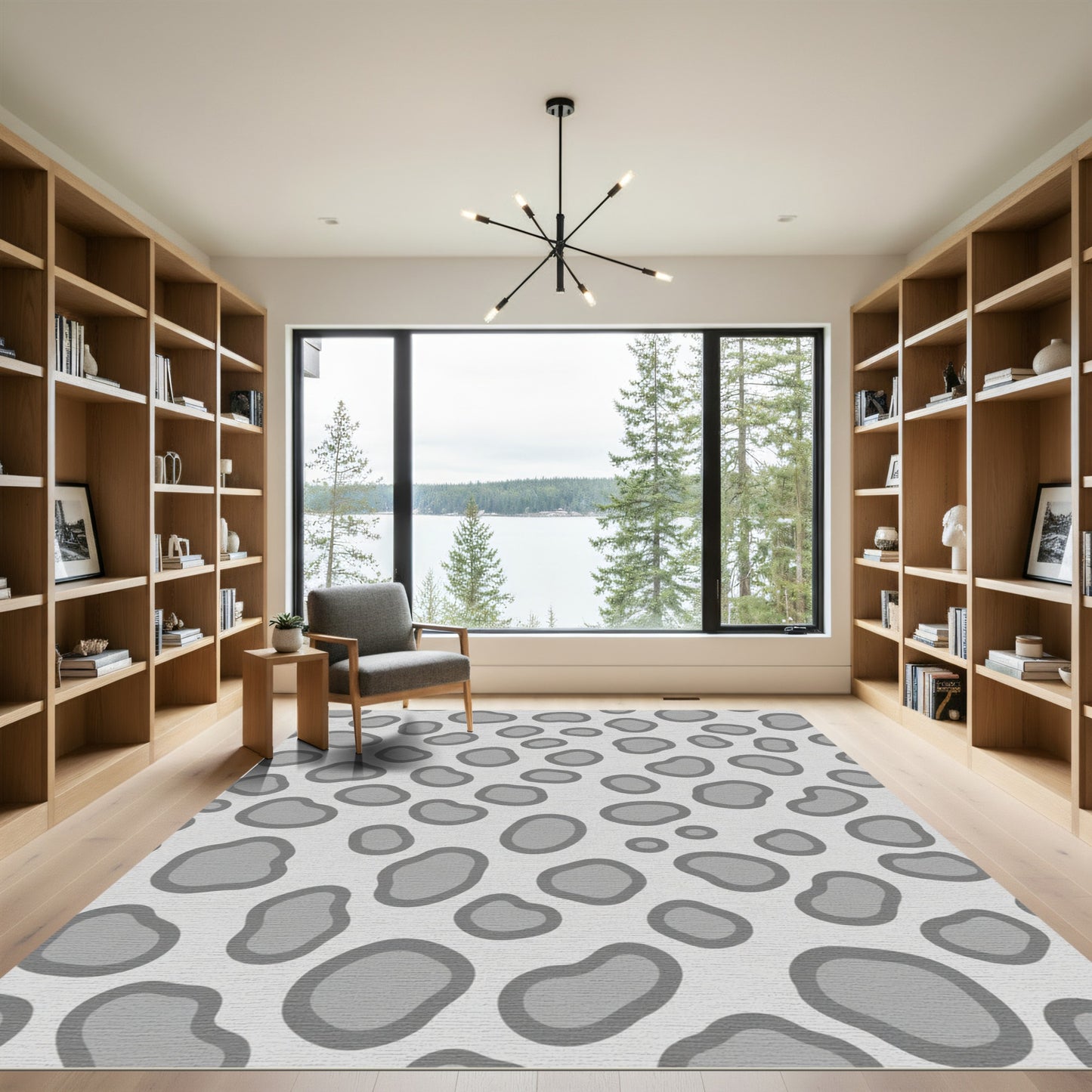 Cool Gray Opaque Spots Rug