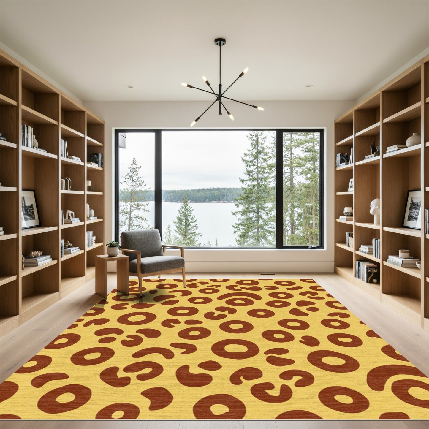 Gold Brown Leopard Spot Rug