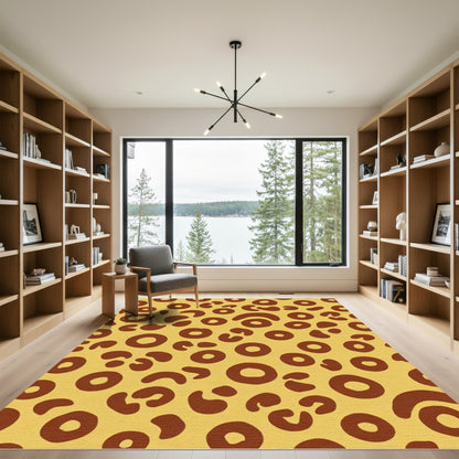 Gold Brown Leopard Spot Rug