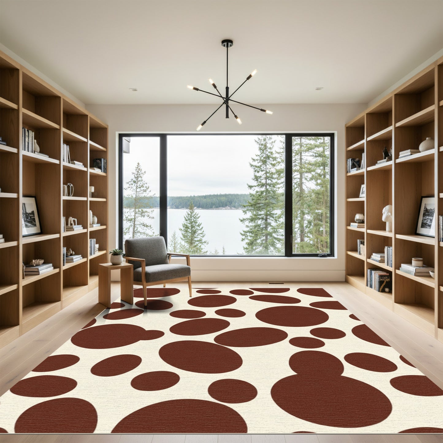 Brown Pebble Organic Arrangement Rug