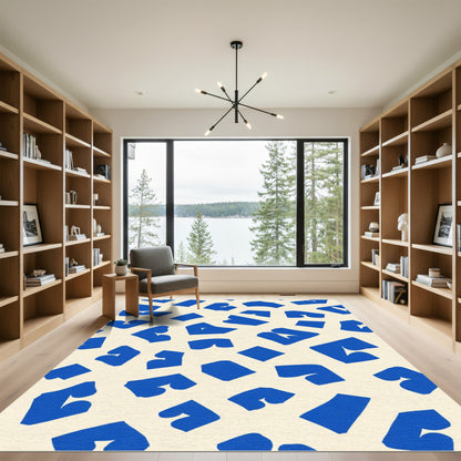 Bold Blue Organic Shapes Rug