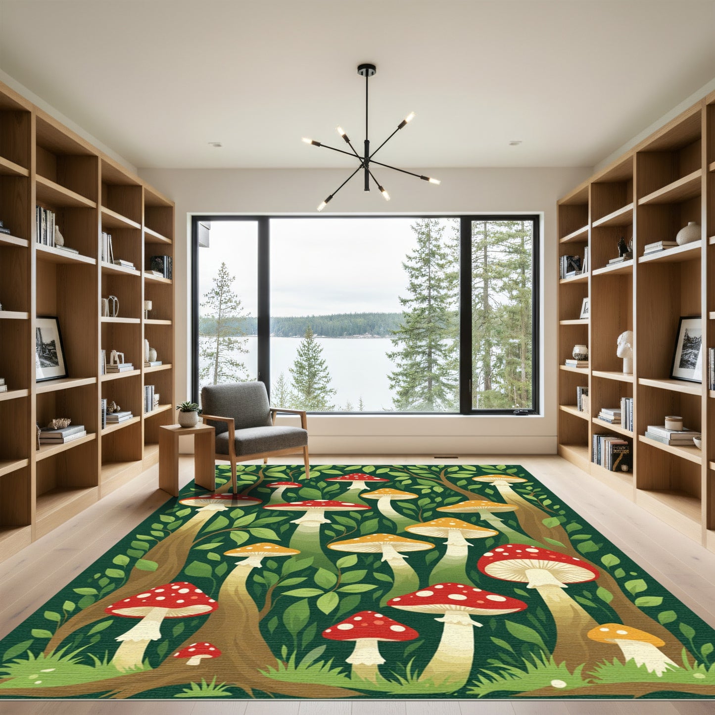 Whimsical Forest Mushroom Grove Rug