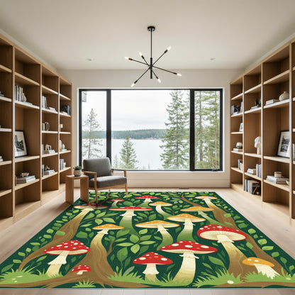 Whimsical Forest Mushroom Grove Rug