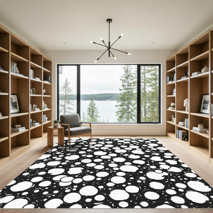 Black White Bubble Scatter Rug