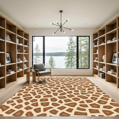 Safari Brown Irregular Patchwork Rug