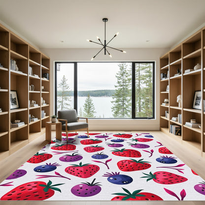 Red Berry Blue Fruit Medley Rug