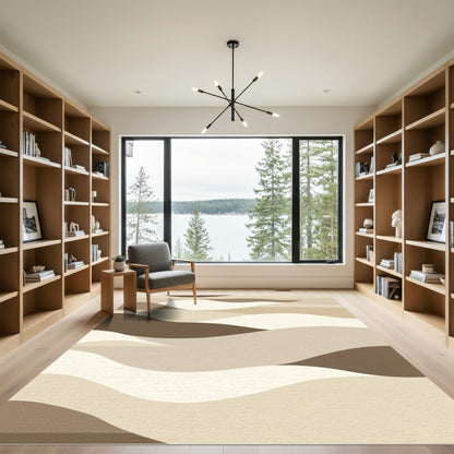 Earthy Tones Wavy Landscape Rug
