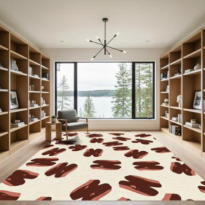 Deep Brown Abstract Organic Rug