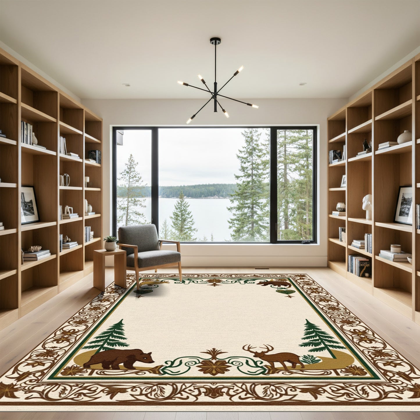Rustic Woodland Creatures Forest Charm Rug