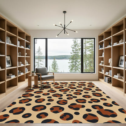 Classic Brown Leopard Spots Rug