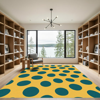 Amber Teal Polka Dot Array Rug