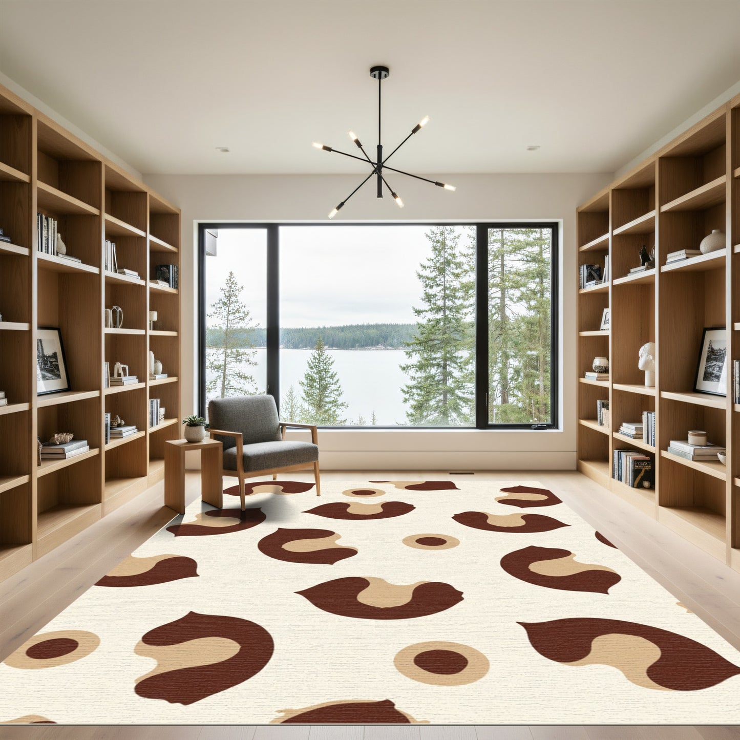 Brown Ivory Leopard Spots Rug