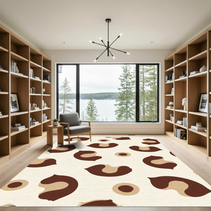 Brown Ivory Leopard Spots Rug