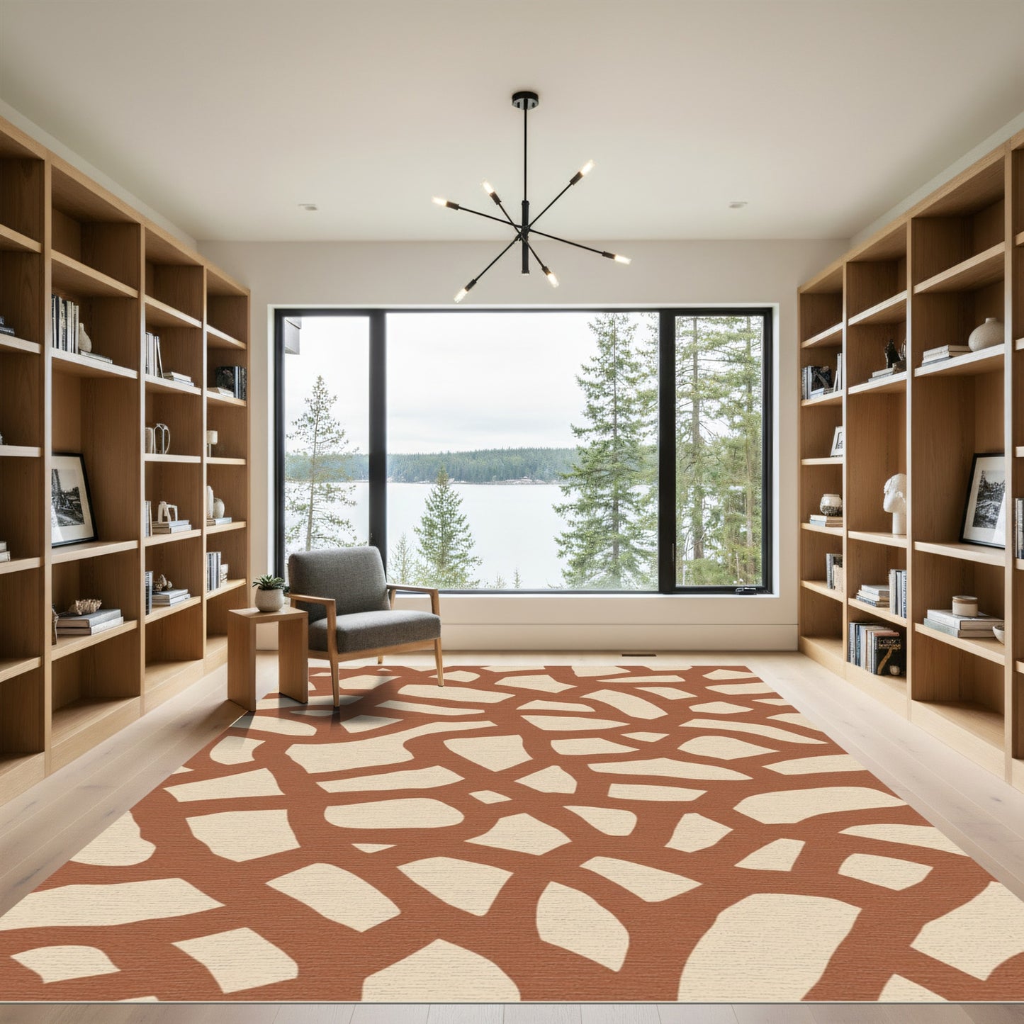 Clay Abstract Organic Intertwined Ribbons Rug
