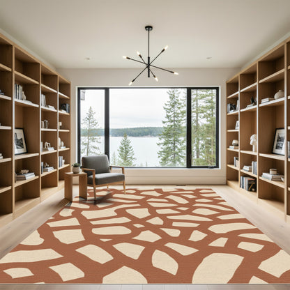 Clay Abstract Organic Intertwined Ribbons Rug