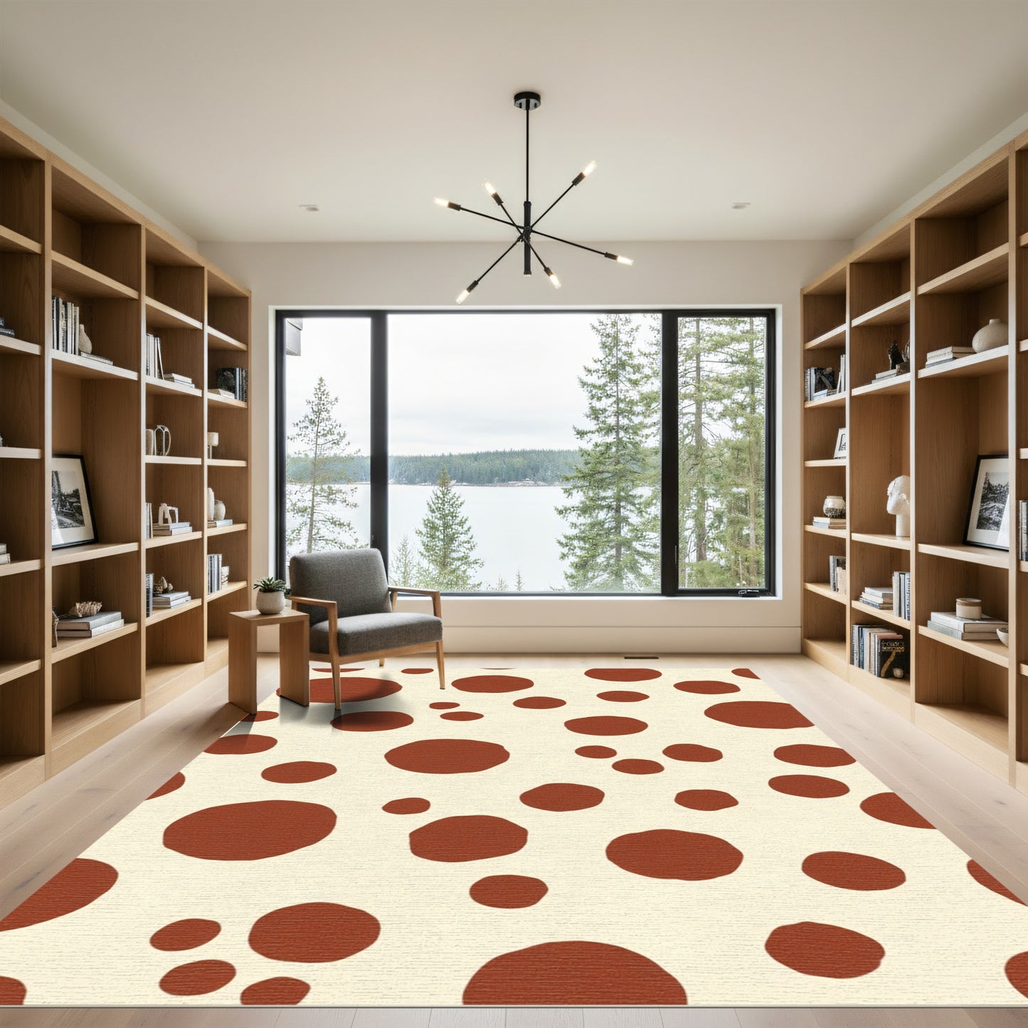 Caramel Circles Scattered Composition Rug