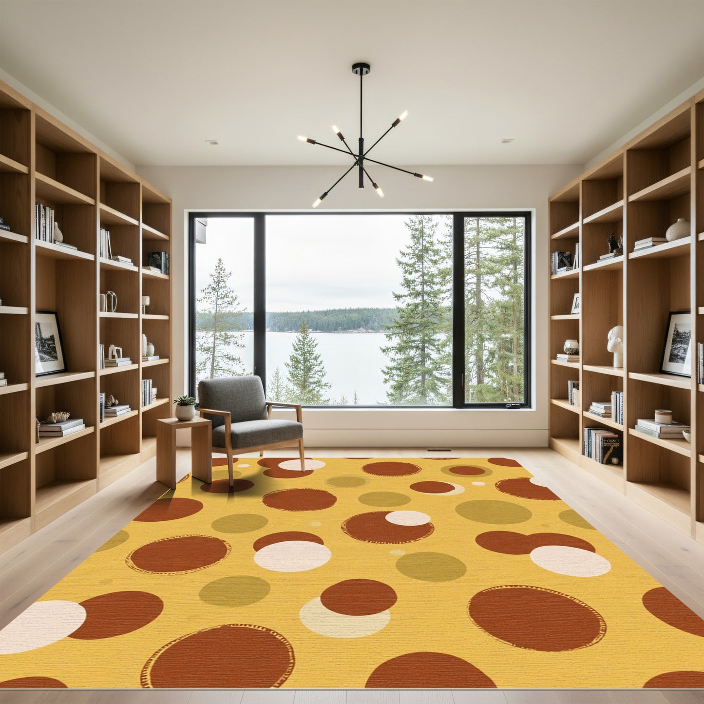 Retro Polka Dot Composition Rug