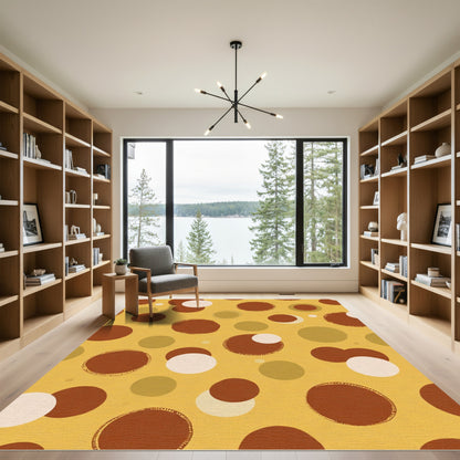 Retro Polka Dot Composition Rug