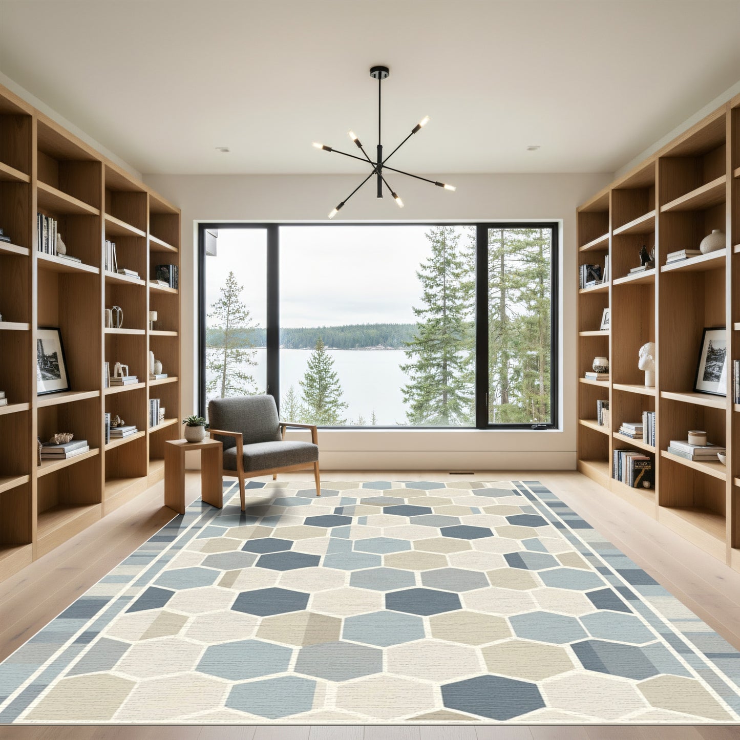 Geometric Hexagon Honeycomb Pastel Rug