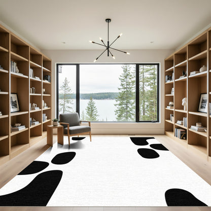 Black Organic Blob Collage Rug