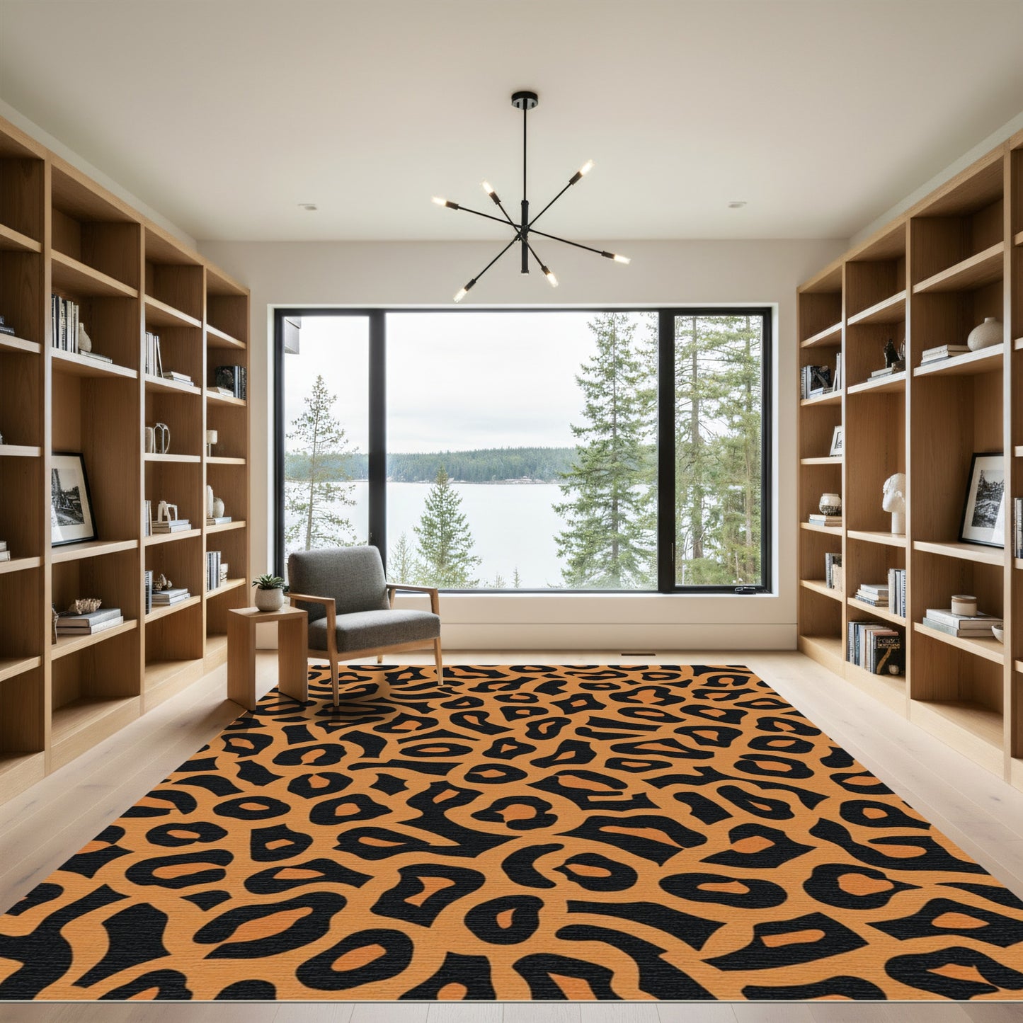 Wild Panther Spots Orange Rug