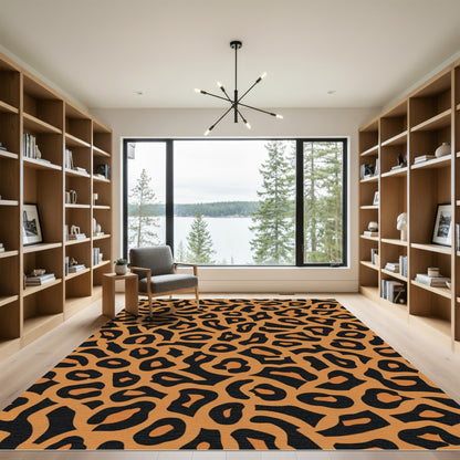 Wild Panther Spots Orange Rug