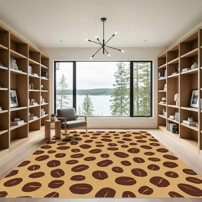 Brown Coffee Bean Scatter Rug