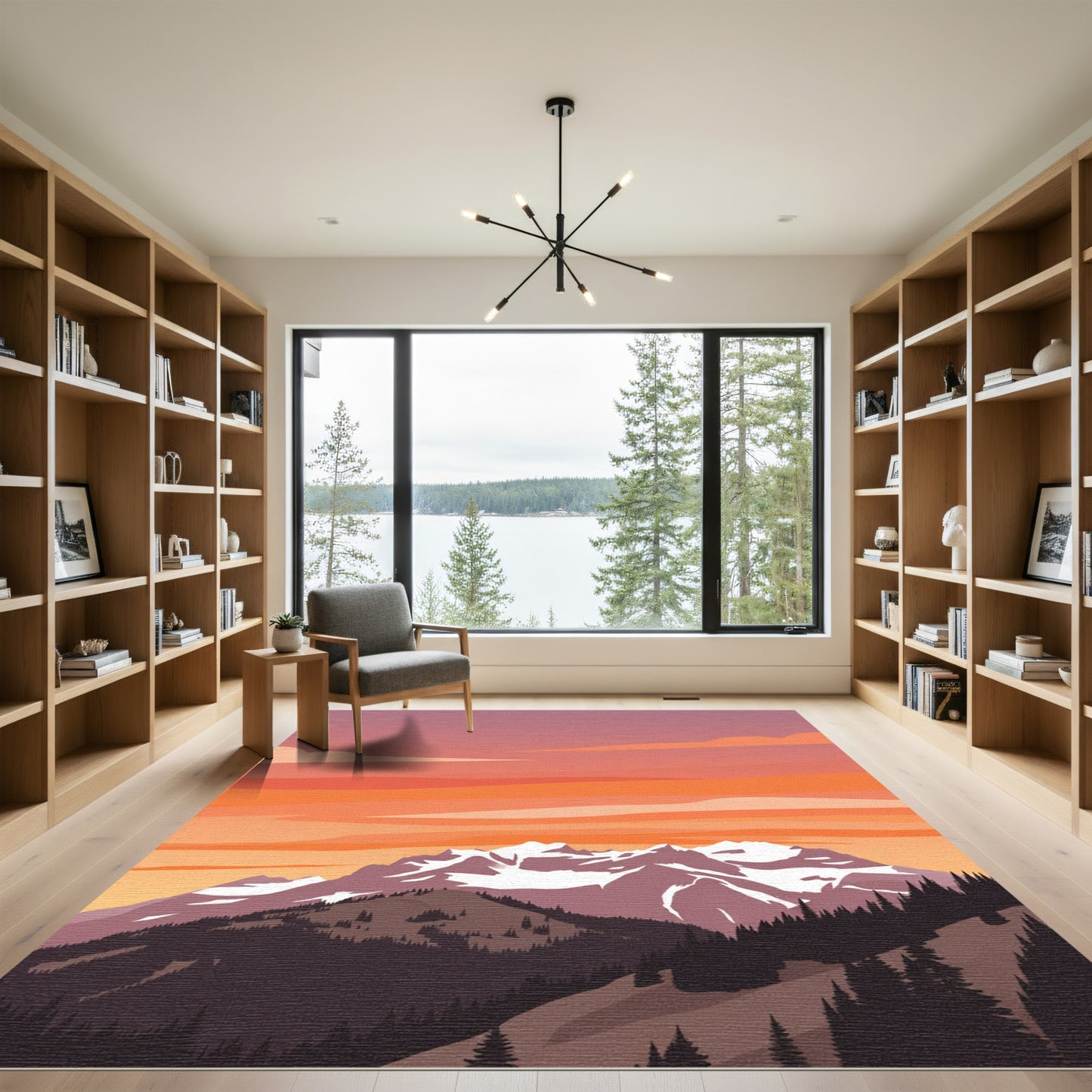 Mountain Sunset Vista Landscape Rug