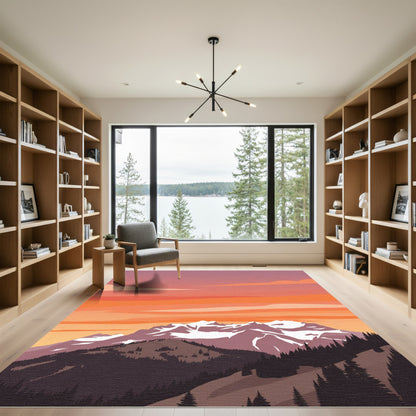 Mountain Sunset Vista Landscape Rug