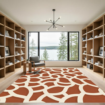 Terracotta Cream Organic Organic Shapes Rug
