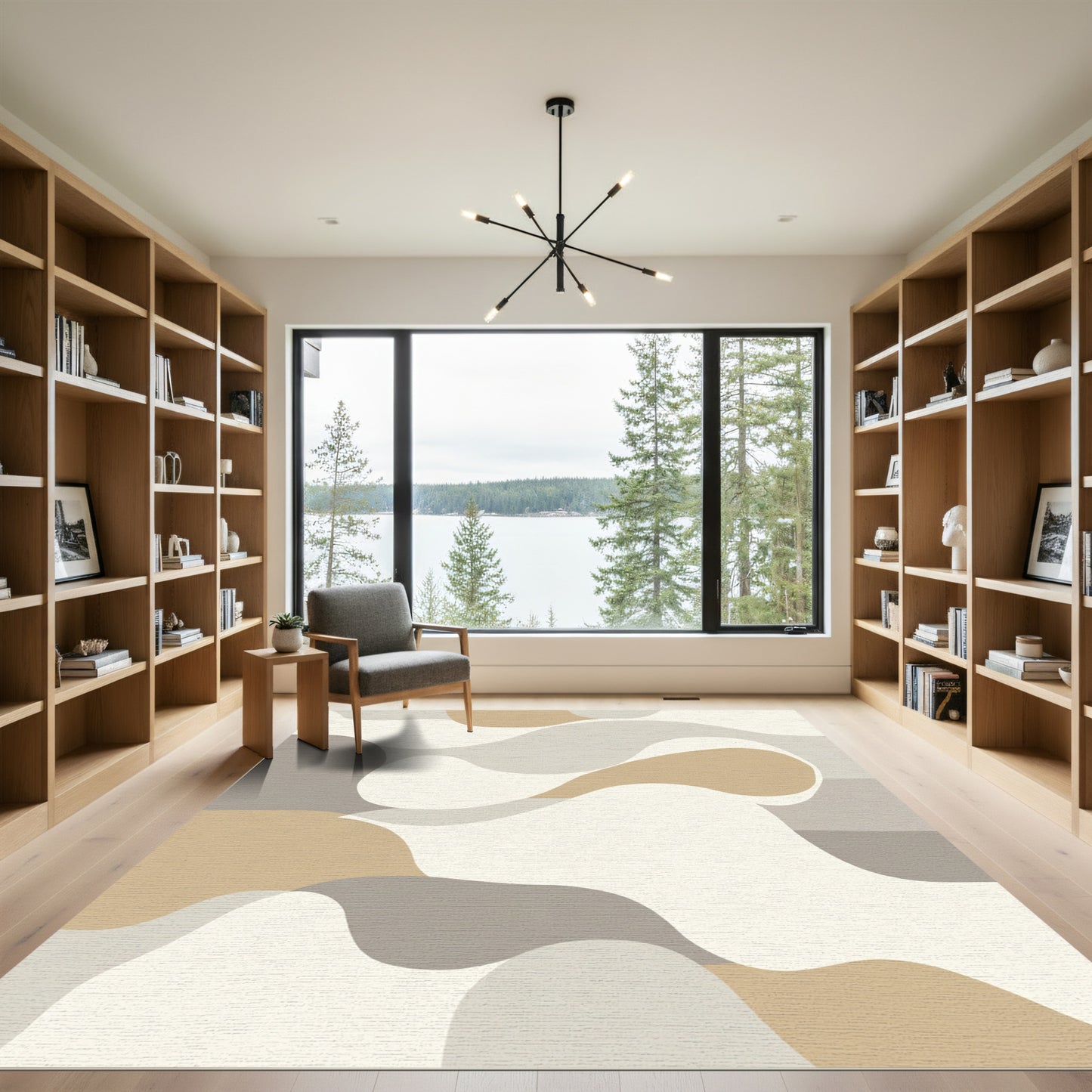 Earthy Abstract Organic Shape Rug