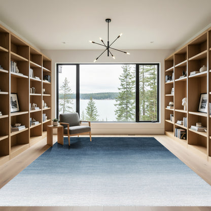 Navy Blue Ombre Gradient Rug