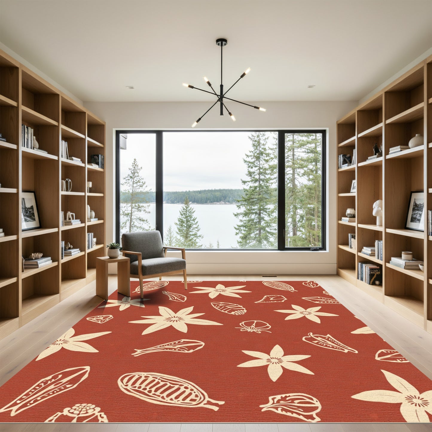 Sienna Cream Botanical Scatter Rug