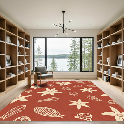 Sienna Cream Botanical Scatter Rug