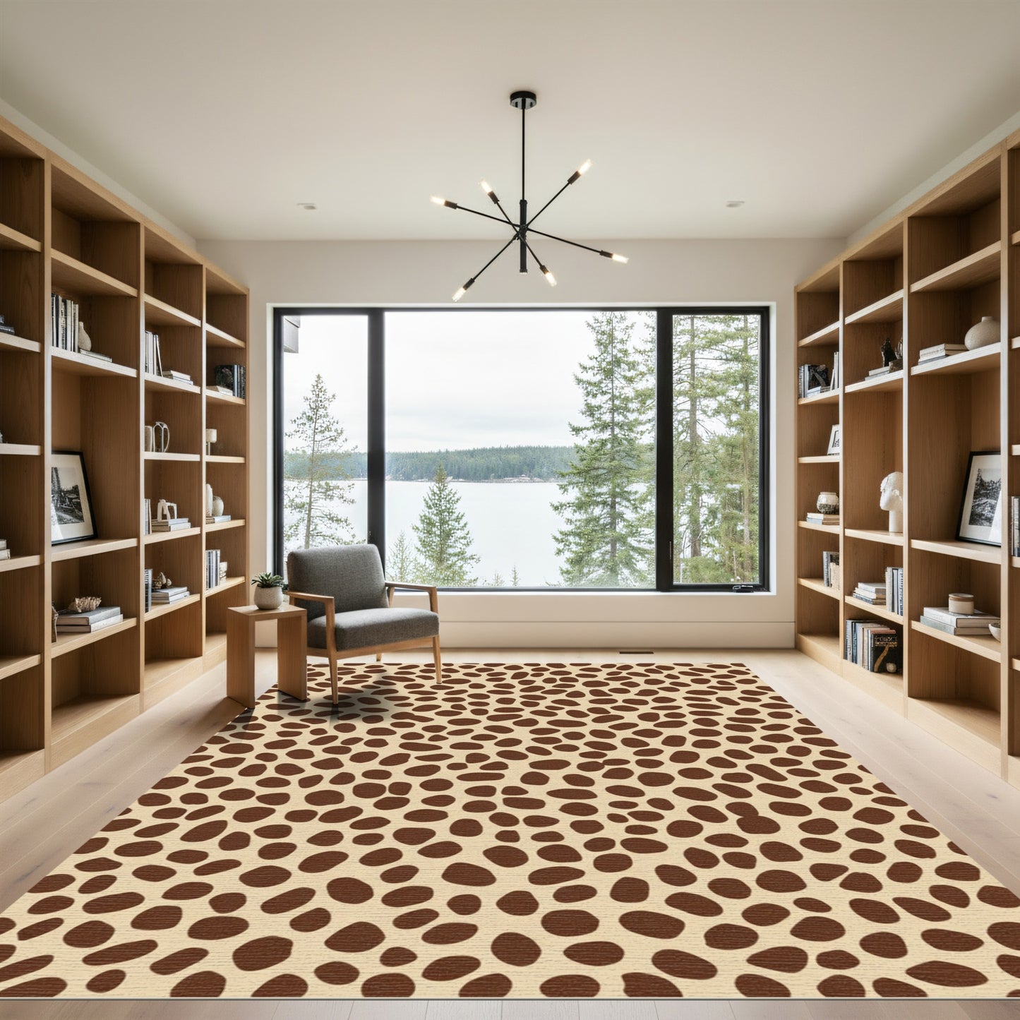 Brown Spotted Animal Print Rug