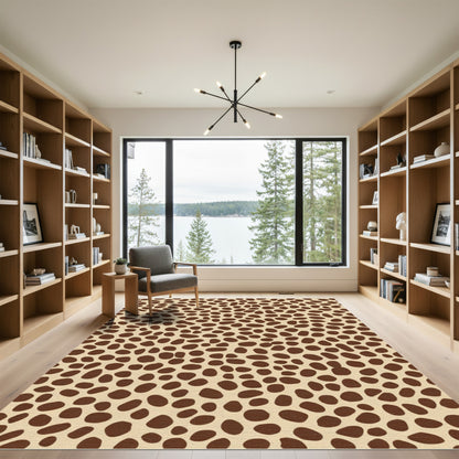 Brown Spotted Animal Print Rug