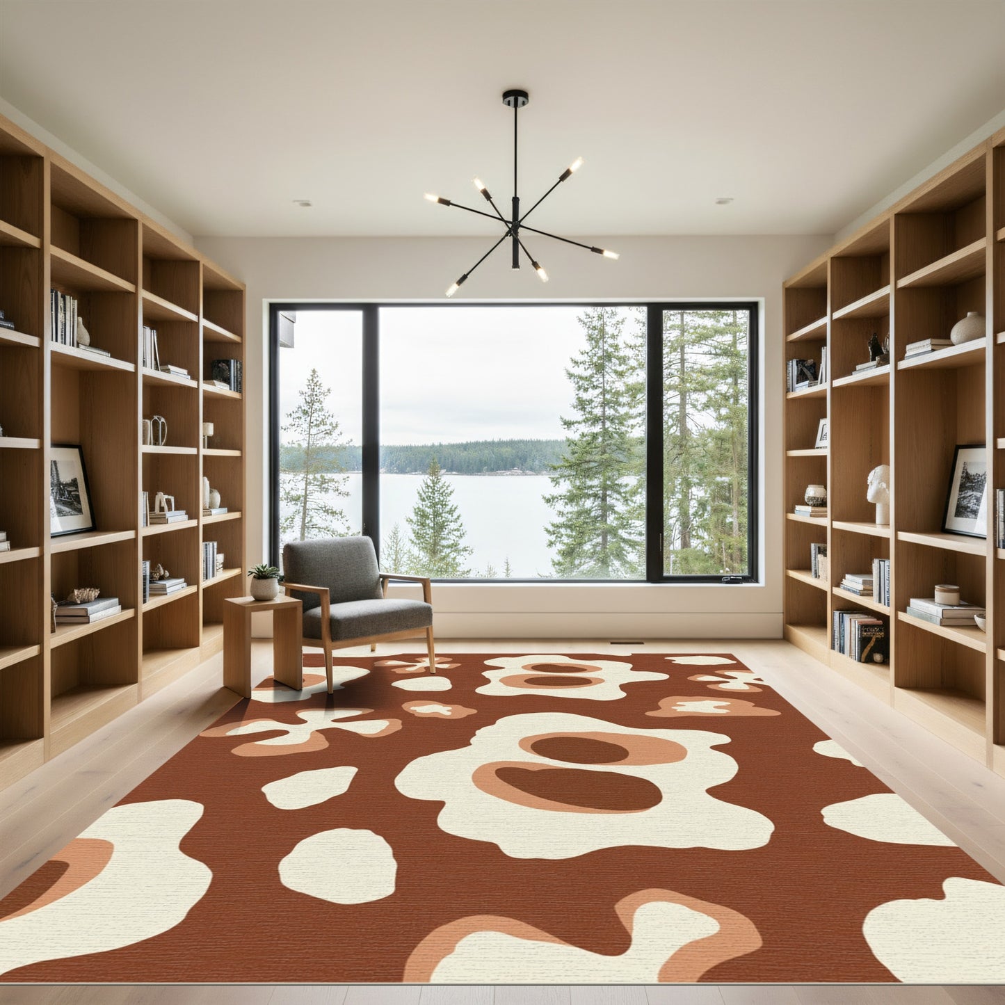 Earthy Organic Flow Abstract Forms Rug