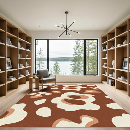 Earthy Organic Flow Abstract Forms Rug