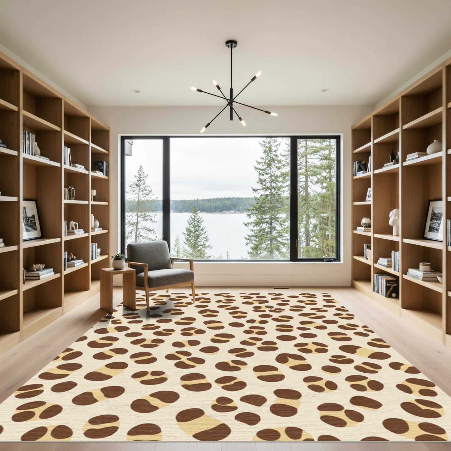 Brown Speckled Blob Scatter Rug