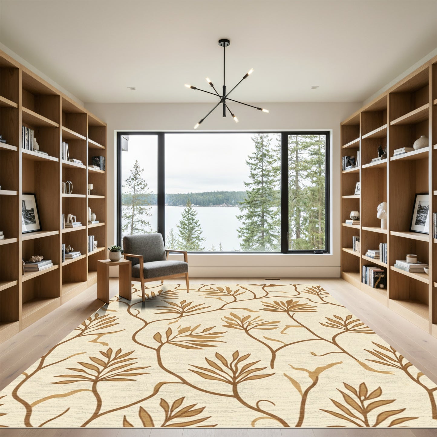 Brocade Fern Vine Cream Rug