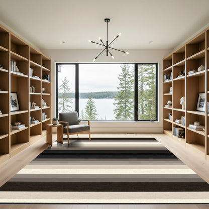 Neutral Tones Gradient Stripe Rug