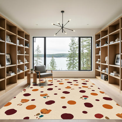 Autumn Floral Polka Dot Scattered Rug