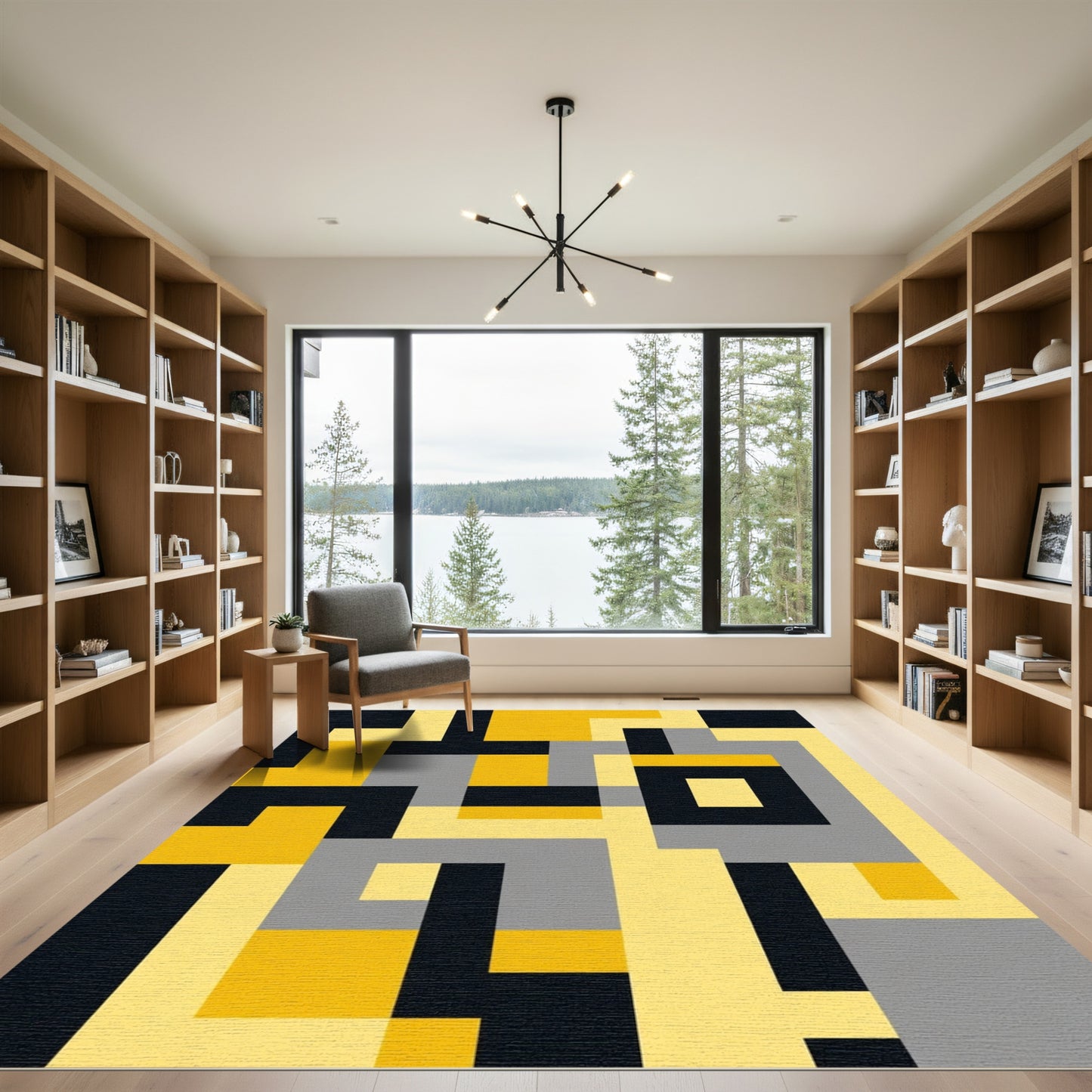 Modern Abstract Geometric Layout Rug