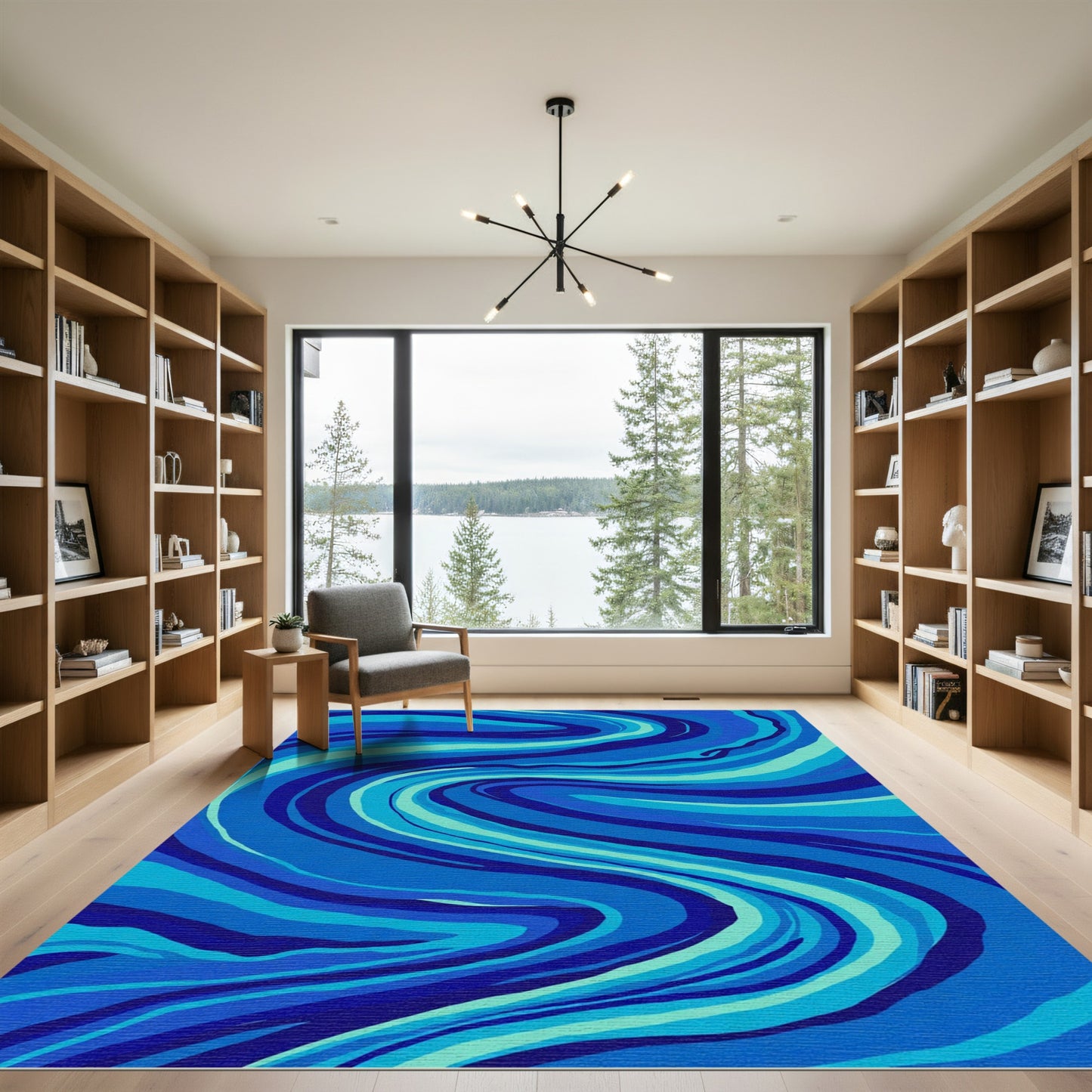 Deep Ocean Swirl Abstract Rug