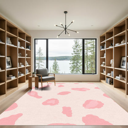 Pink Strawberry Cow Spots Rug