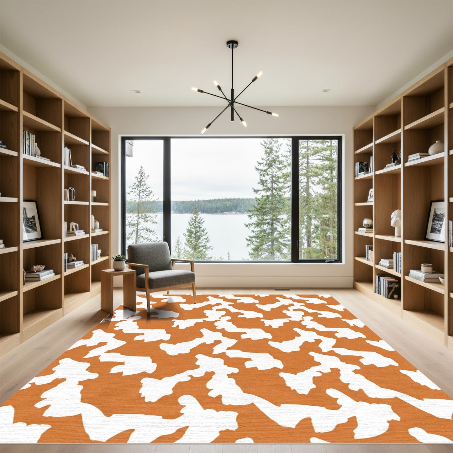 Slightly Irregular Amber Animal Spots Rug