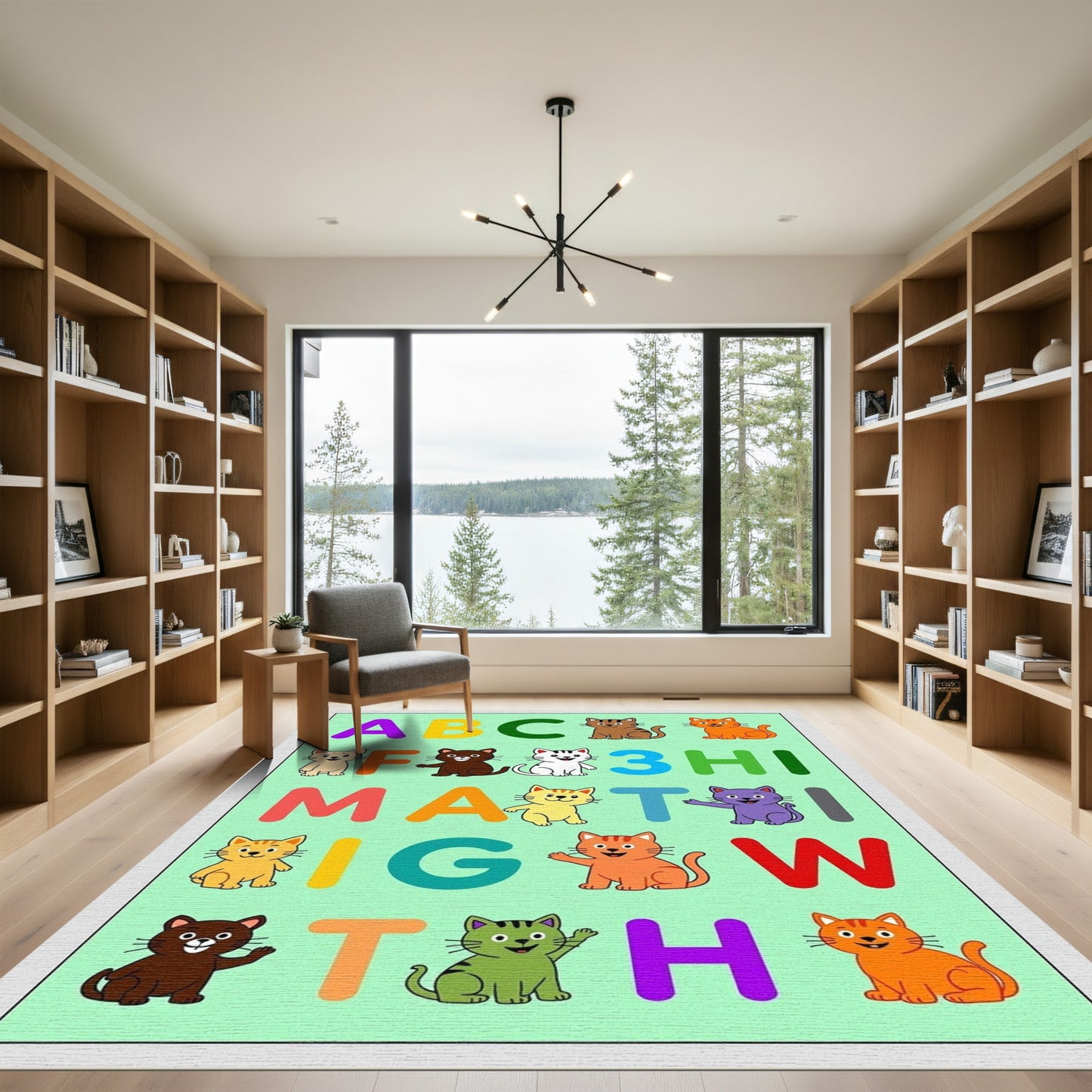 Playful Animal Alphabet Colors Rug