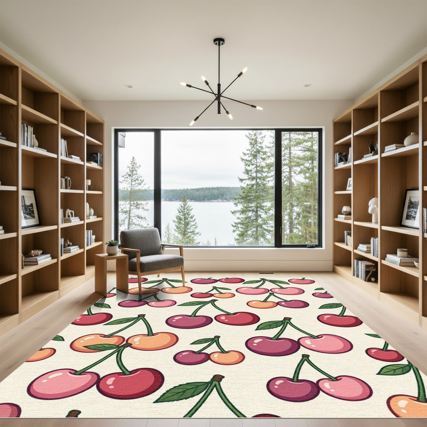 Whimsical Red Pink Cherry Collection Rug