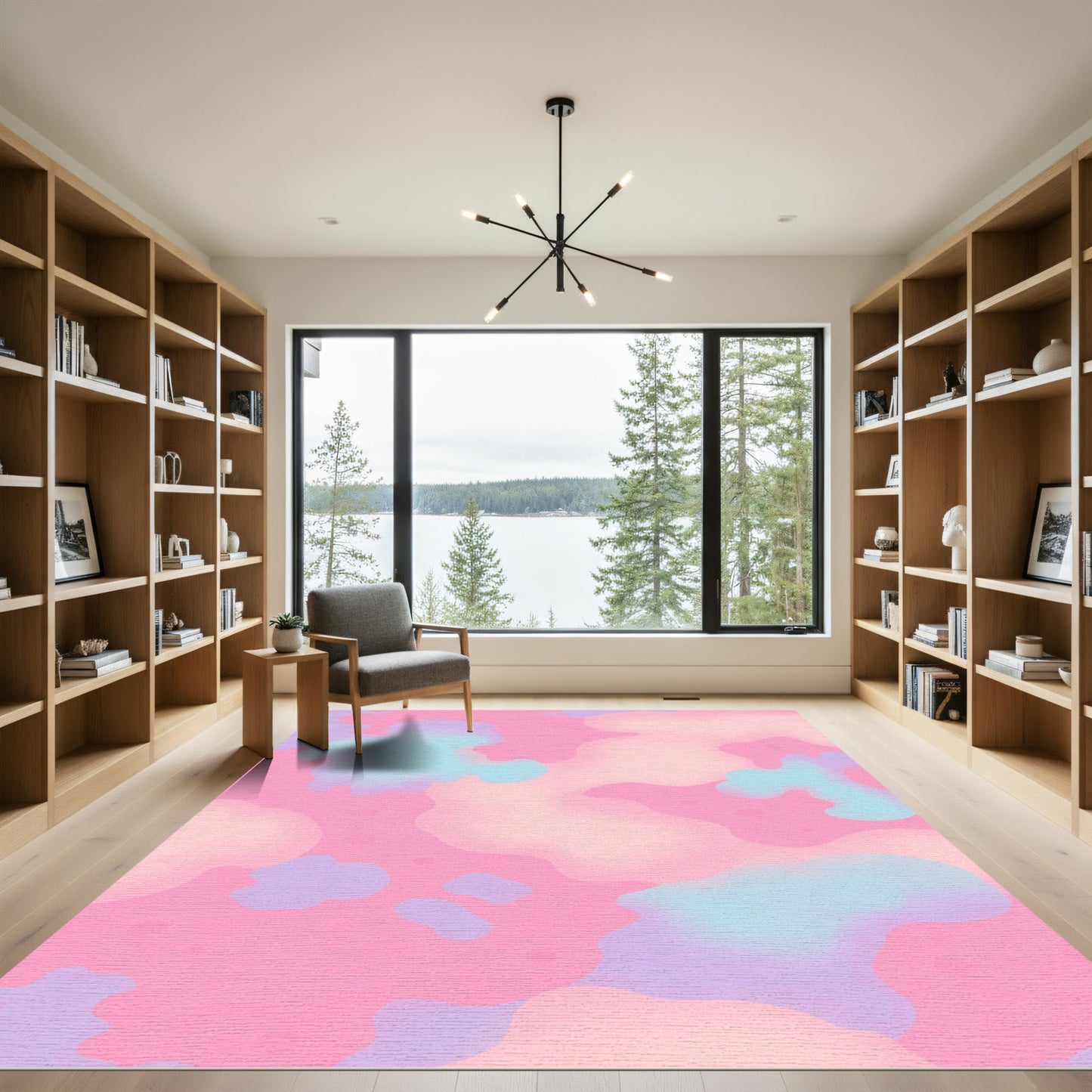 Soft Pink Blue Purple Blob Rug
